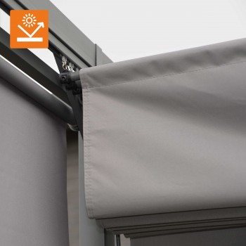 Garten Pergola Pavillon Terrassendach mit einstellbarem Stoffdach - Irda II 2,9x3,9m - Grau GRINDI IN THE GARDEN - 9