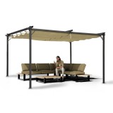 Garten Pergola Pavillon Terrassendach mit einstellbarem Stoffdach - Irda II 2,9x3,9m GRINDI IN THE GARDEN - 5