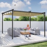 Garten Pergola Pavillon Terrassendach mit einstellbarem Stoffdch - Irda III 4x4m - 961056 GRINDI IN THE GARDEN - 5