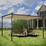 Garten Pergola Pavillon Terrassendach mit einstellbarem Stoffdch - Irda III 4x4m - 961056 GRINDI IN THE GARDEN - 6