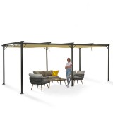 Garten Pergola Pavillon Terrassendach mit einstellbarem Stoffdach - Irda IV 3x6m - 961058 GRINDI IN THE GARDEN - 5