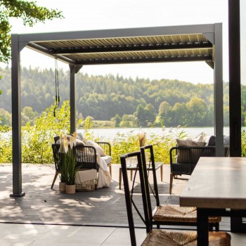Garten Pergola Pavillon Terrassendach mit aufklappbarem Dach - Kea I 3x3m GRINDI IN THE GARDEN - 4
