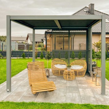 Garten Pergola Pavillon Terrassendach mit aufklappbarem Dach - Kea I 3x3m GRINDI IN THE GARDEN - 5