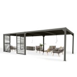 Garten Pergola Pavillon Terrassendach mit aufklappbarem Dach grau - Kea V 8x4m GRINDI IN THE GARDEN - 5