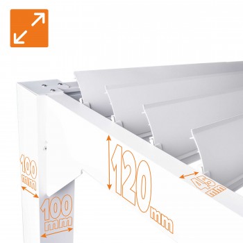 Garten Pergola Pavillon Terrassendach mit aufklappbarem Dach grau - Kea IV 6x4m GRINDI IN THE GARDEN - 14