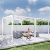 Garten Pergola Pavillon Terrassendach mit aufklappbarem Dach grau - Kea IV 6x4m GRINDI IN THE GARDEN - 4