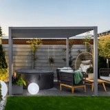 Garten Pergola, Lounge-Pavillon Alu - TASOS I - 3x3m, weiß GRINDI - 6