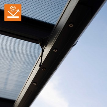 Carport Überdachung Abstellplatz Pavillon ALU 503x305x232 grau - Tilos II GRINDI IN THE GARDEN - 7