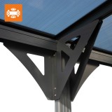 Carport Überdachung Abstellplatz Pavillon ALU 503x305x232 grau - Tilos II GRINDI IN THE GARDEN - 9