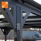 Carport Überdachung Abstellplatz Pavillon ALU 505x300x220 grau - Tilos I GRINDI IN THE GARDEN - 8