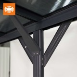 Carport Überdachung Abstellplatz Pavillon ALU 505x300x220 grau - Tilos I GRINDI IN THE GARDEN - 12