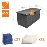 Metall-Gartenbox Kissenbox Auflagenbox 400l - 130x61x62 - Orto GRINDI IN THE GARDEN - 3