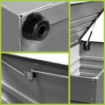 Metall-Gartenbox Kissenbox Auflagenbox 400l - 130x61x62 - Orto GRINDI IN THE GARDEN - 6