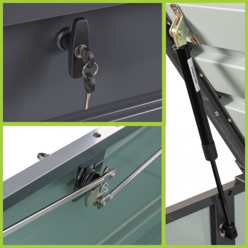 Metall-Gartenbox Kissenbox Auflagenbox 1000l - 185x82x75 - Orto III GRINDI IN THE GARDEN - 4