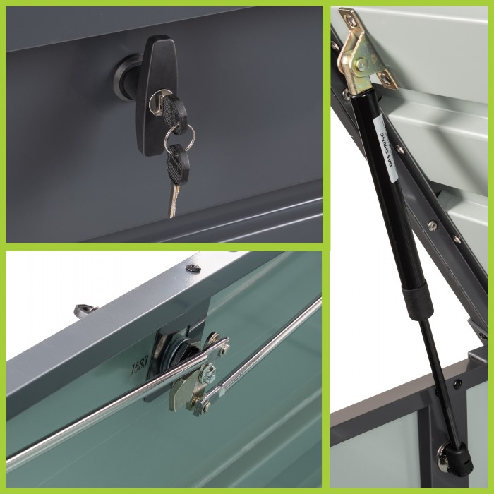 Metall-Gartenbox Kissenbox Auflagenbox 1000l - 185x82x75 - Orto III GRINDI IN THE GARDEN - 4