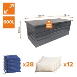 Metall-Gartenbox Kissenbox Auflagenbox 600l - 165x70x62 - Orto II GRINDI IN THE GARDEN - 3