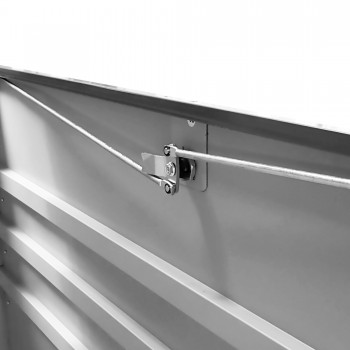 Metall-Gartenbox Kissenbox Auflagenbox Grau 400l - 130x61x62 - Orto GRINDI IN THE GARDEN - 4