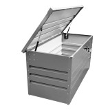 Metall-Gartenbox Kissenbox Auflagenbox Grau 400l - 130x61x62 - Orto GRINDI IN THE GARDEN - 5