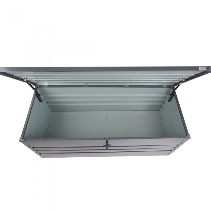 Metall-Gartenbox Kissenbox Auflagenbox 600l grau - 165x70x62 - Orto II GRINDI IN THE GARDEN - 7