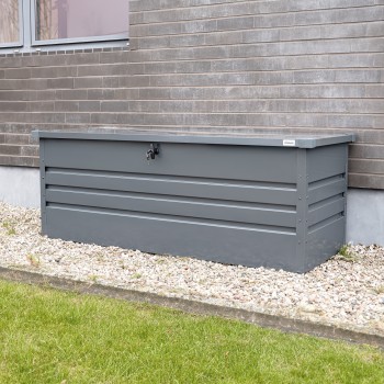 Metall-Gartenbox Kissenbox Auflagenbox 600l grau - 165x70x62 - Orto II GRINDI IN THE GARDEN - 5