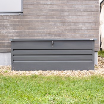 Metall-Gartenbox Kissenbox Auflagenbox 600l grau - 165x70x62 - Orto II GRINDI IN THE GARDEN - 6