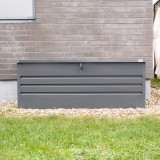 Metall-Gartenbox Kissenbox Auflagenbox 600l grau - 165x70x62 - Orto II GRINDI IN THE GARDEN - 6