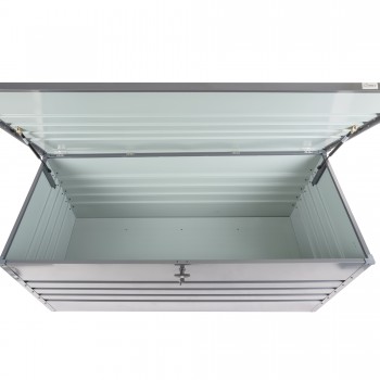 Metall-Gartenbox Kissenbox Auflagenbox 1000l grau - 185x82x75 - Orto III GRINDI IN THE GARDEN - 8