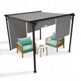 Garten Terrasse Pergola - Stahl - Delos I 2.9x2.9m Grau GRINDI IN THE GARDEN - 2