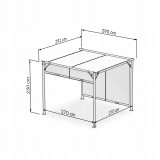 Garten Terrasse Pergola - Stahl - Delos I 2.9x2.9m Grau GRINDI IN THE GARDEN - 3