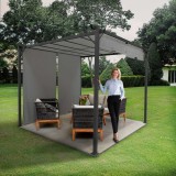 Garten Terrasse Pergola - Stahl - Delos I 2.9x2.9m Grau GRINDI IN THE GARDEN - 6