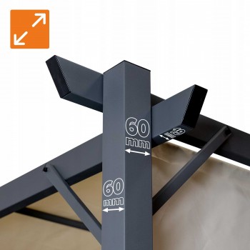 Garten Terrasse Pergola - Stahl - Delos I 2.9x2.9m Beige GRINDI IN THE GARDEN - 5