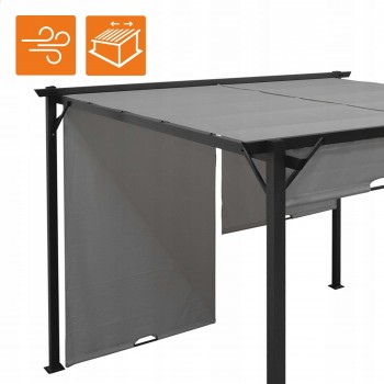 Garten Terrasse Pergola - Stahl - Delos II 2,9x3,9 m - Grau GRINDI IN THE GARDEN - 9