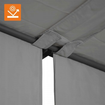 Garten Terrasse Pergola - Stahl - Delos II 2,9x3,9 m - Grau GRINDI IN THE GARDEN - 10