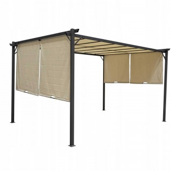 Garten Terrasse Pergola - Stahl - Delos II 2.9x3.9m beige GRINDI IN THE GARDEN - 1