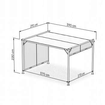 Garten Terrasse Pergola - Stahl - Delos II 2.9x3.9m beige GRINDI IN THE GARDEN - 3