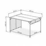 Garten Terrasse Pergola - Stahl - Delos II 2.9x3.9m beige GRINDI IN THE GARDEN - 3