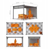 Garten Terrasse Pergola - Stahl - Delos II 2.9x3.9m beige GRINDI IN THE GARDEN - 4