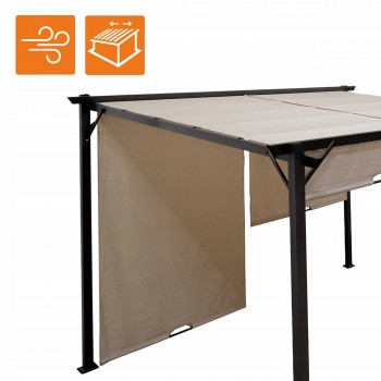 Garten Terrasse Pergola - Stahl - Delos II 2.9x3.9m beige GRINDI IN THE GARDEN - 8