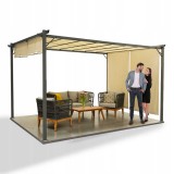 Garten Terrasse Pergola - Stahl - Delos II 2.9x3.9m beige GRINDI IN THE GARDEN - 2