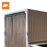 Doppel-Gartenliege mit Sonnendach, Lounge-Pavillon, Gartenschaukel - Sumba I - 236x180x210 braun GRINDI - 4