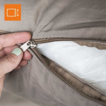 Doppel-Gartenliege mit Sonnendach, Lounge-Pavillon, Gartenschaukel - Sumba I - 236x180x210 braun GRINDI - 7