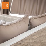 Doppel-Gartenliege mit Sonnendach, Lounge-Pavillon, Gartenschaukel - Sumba I - 236x180x210 braun GRINDI - 5