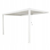 Terrassenpergola aus Aluminium für Wandmontage, weiß - Kea VII 4x3m GRINDI IN THE GARDEN - 1