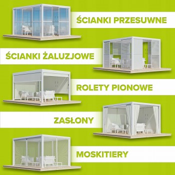 Terrassenpergola aus Aluminium für Wandmontage, weiß - Kea VII 4x3m GRINDI IN THE GARDEN - 12