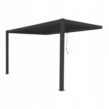 Terrassenpergola aus Aluminium, Wandmontiert, Grau - Kea VII 4x3m GRINDI IN THE GARDEN - 1