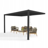 Terrassenpergola aus Aluminium, Wandmontiert, Grau - Kea VII 4x3m GRINDI IN THE GARDEN - 2