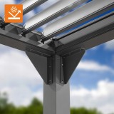 Terrassenpergola aus Aluminium, Wandmontiert, Grau - Kea VII 4x3m GRINDI IN THE GARDEN - 9