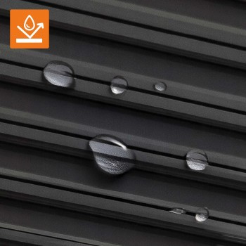 Terrassenpergola aus Aluminium, Wandmontiert, Grau - Kea VII 4x3m GRINDI IN THE GARDEN - 10