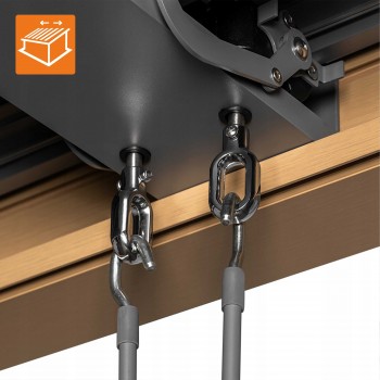 Terrassenpergola, Holzimitation, Aluminium mit Öffnungsdach - Kea II 3x4m GRINDI IN THE GARDEN - 8