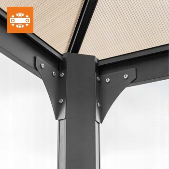 Garten Pergola Pavillon Terrassendach ALU- Libra I 3x3m GRINDI IN THE GARDEN - 8